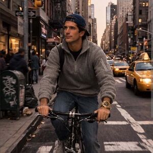 Duluth Trading Co Sweater Fleece Quart Zip Mock NWOT Mens Medium Gray